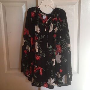 Never worn, Black Floral blouse